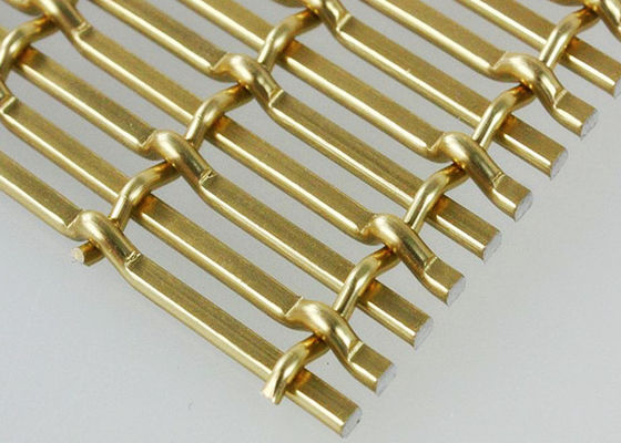 Color oro que anodiza el alambre tejido decorativo Mesh Aluminum For Ceilings