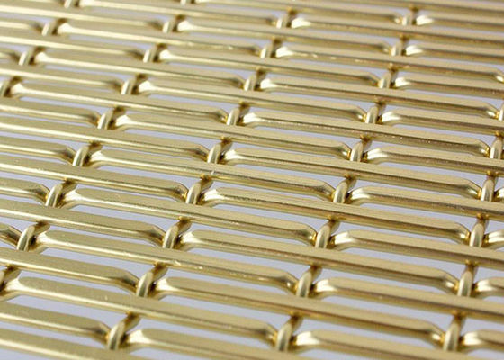 Color oro que anodiza el alambre tejido decorativo Mesh Aluminum For Ceilings