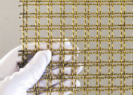 Alambre doble de cobre amarillo Mesh For Decorative Fence de la encrespadura de la cerradura de la resistencia térmica
