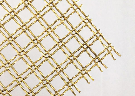 Alambre doble de cobre amarillo Mesh For Decorative Fence de la encrespadura de la cerradura de la resistencia térmica