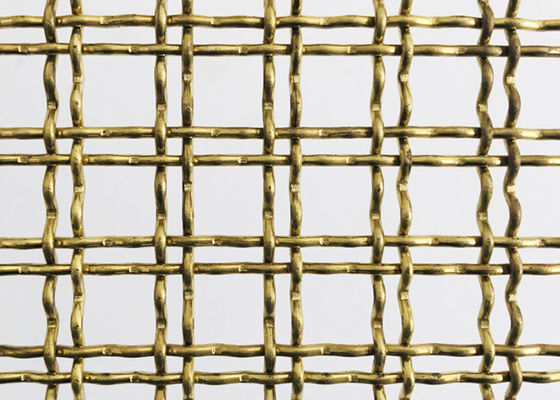 Alambre doble de cobre amarillo Mesh For Decorative Fence de la encrespadura de la cerradura de la resistencia térmica
