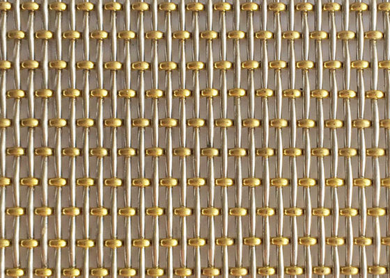 alambre de cobre amarillo Mesh Woven Stairs Railing de la encrespadura de la cerradura de la decoración de la gota de 3.2m m