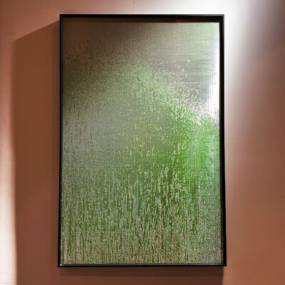 Artesanía artística de tejido metálico de inspiración natural de luz y sombra